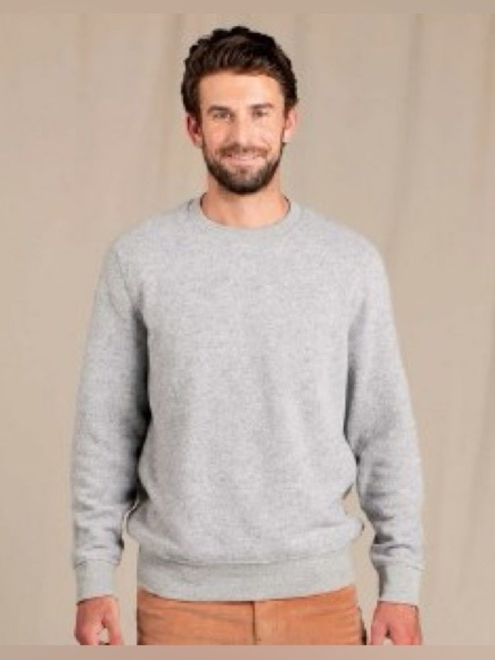 Toad & Co Kennicott Crew in Heather Grey men’s crewneck sweatshirt size XL